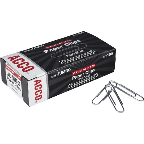 PAPER CLIPS, JUMBO, SILVER, 1000/PACK