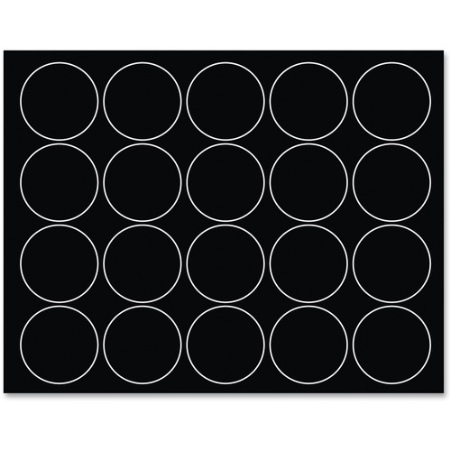 INTERCHANGEABLE MAGNETIC BOARD ACCESSORIES, CIRCLES, BLACK, 3/4", 20/PACK