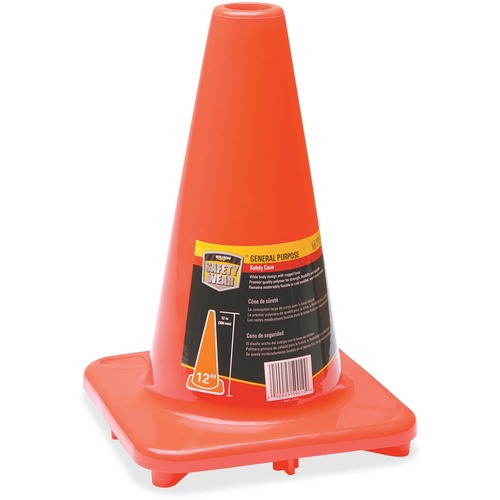 Honeywell  Traffic Cone, High-Density Base, 12", Orange