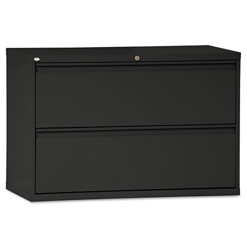 TWO-DRAWER LATERAL FILE CABINET, 42W X 18D X 28 3/8H, BLACK
