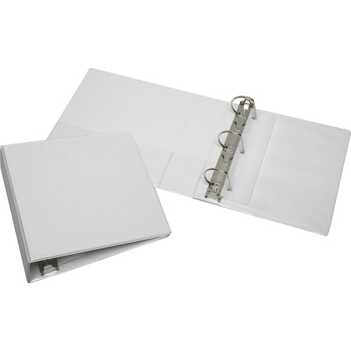 7510013848673, SLANT D-RING VIEW BINDER, CLEAR OVERLAY, 2 1/2" CAP, WHITE