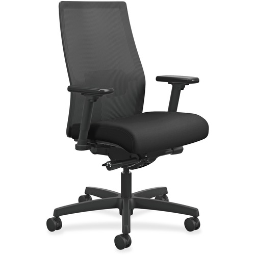 Ignition 2.0 Ilira-Stretch Mid-Back Mesh Task Chair, Black Fabric Upholstery