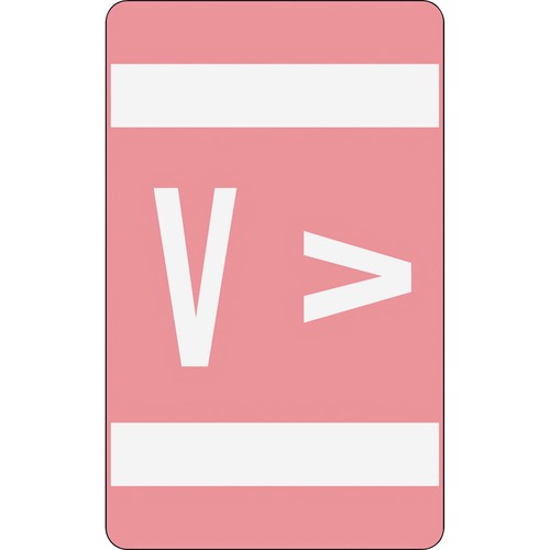 Alpha-Z Color-Coded Second Letter Labels, Letter V, Pink, 100/pack