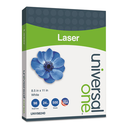 Laser Paper, 98 Brightness, 24lb, 8-1/2 X 11, White, 500 Sheets/ream