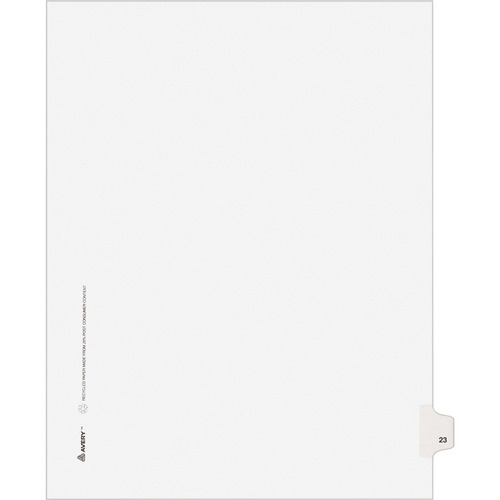 Avery-Style Legal Exhibit Side Tab Divider, Title: 23, Letter, White, 25/pack