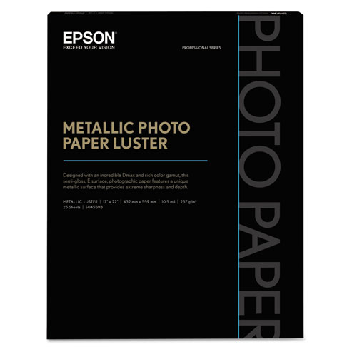 Professional Media Metallic Photo Paper Glossy, White, 17 X 22, 25 Sheets/pack