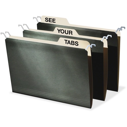 HANGING FILE FOLDERS WITH INNOVATIVE TOP RAIL, LEGAL SIZE, 1/4-CUT TAB, STANDARD GREEN, 20/PACK