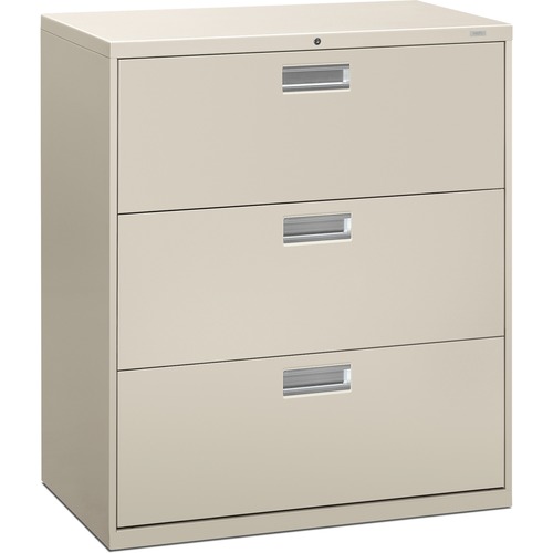 600 Series Three-Drawer Lateral File, 36w X 19-1/4d, Light Gray