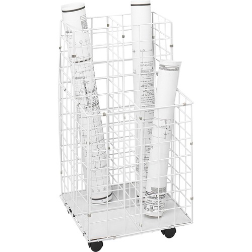 WIRE ROLL FILES, 4 COMPARTMENTS, 16.25W X 16.5D X 30.5H, WHITE