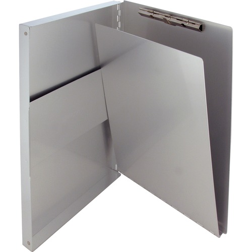 Snapak Aluminum Side-Open Forms Folder, 1/2" Clip, 8 1/2 X 14 Sheets, Silver