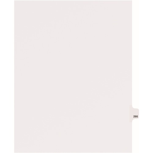 Dividers, "295", Side Tab, 8-1/2"x11", 25/PK, White