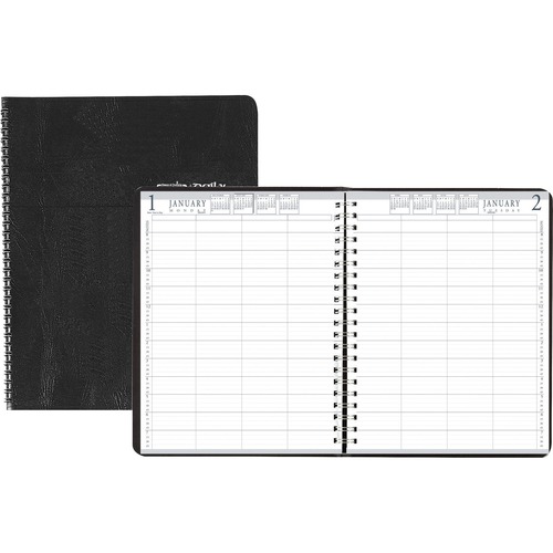 FOUR-PERSON GROUP PRACTICE DAILY APPOINTMENT BOOK, 8 1/2 X 11, BLACK, 2019