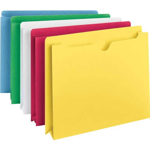 File Jackets, 2" Exp, Letter, Straight Cut, 10/PK, AST