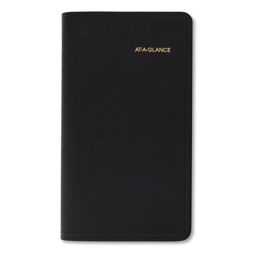 COMPACT WEEKLY APPOINTMENT BOOK, 3 1/4 X 6 1/4, BLACK, 2019