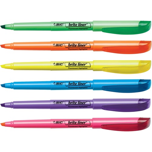 Highlighters,w/Pocket Clip,Chisel Point,Nontoxic,12/BX,Asst.