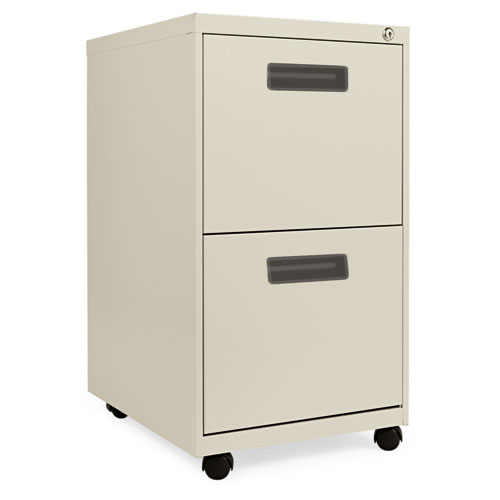 Two-Drawer Metal Pedestal File, 14 7/8w X 19-1/8d X 27-3/4h, Putty