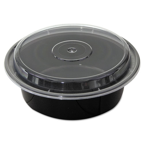 Versatainers, Black/clear, 32 Oz, 7"dia X 2"h, 150/carton