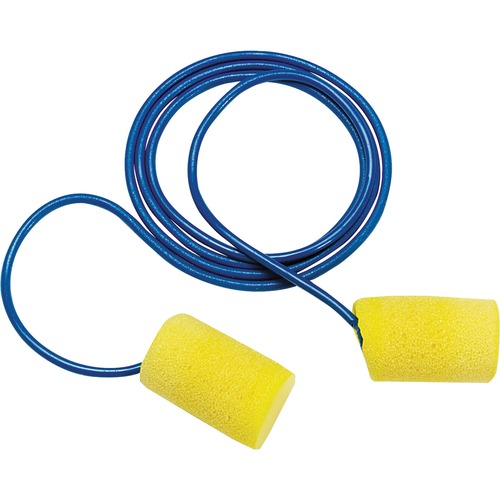 Classic Earplugs, Moisture-Resistant, Corded, 200/PK, YW/BE