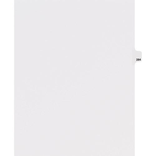 Dividers, "284", Side Tab, 8-1/2"x11", 25/PK, White