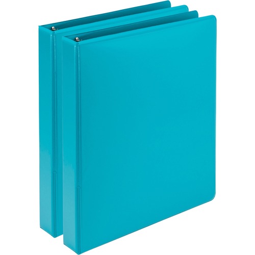 Fashion View Binder, Round Ring, 11 X 8 1/2, 1" Capacity, Turquoise, 2/pack