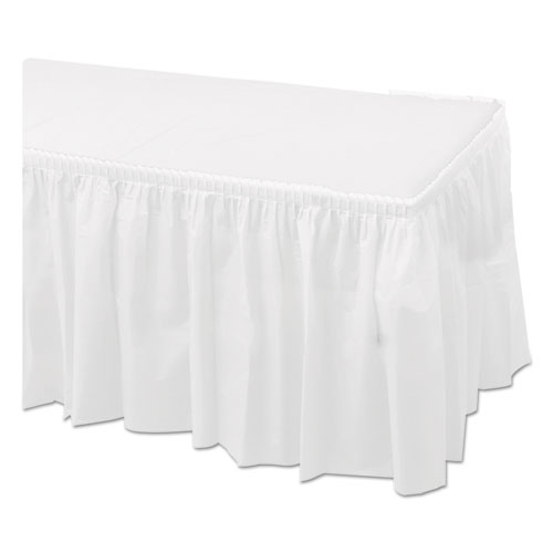 Tableskirts, Plastic, White, 29" X 14 Ft, 6/carton