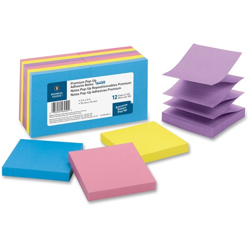 Pop-up Adhesive Note Pads,3"x3",100 Sh,12/PK, AST Extreme