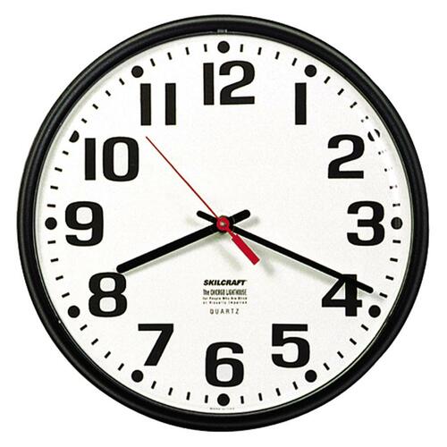 6645013897958, SLIMLINE QUARTZ WALL CLOCK, 9 1/5", WHITE FACE, BLACK