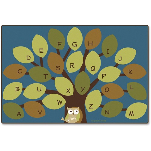 Owl-phabet Tree Mat, 8'x12', Multi