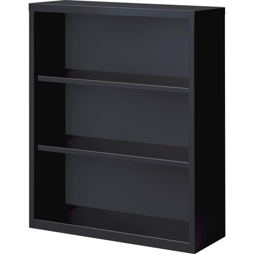 Bookcase, 3-Shelf, Steel, 34-1/2"x12-5/8"x42", Black