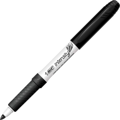 GREAT ERASE GRIP FINE POINT DRY ERASE MARKERS, LOW-ODOR, BLACK, DOZEN