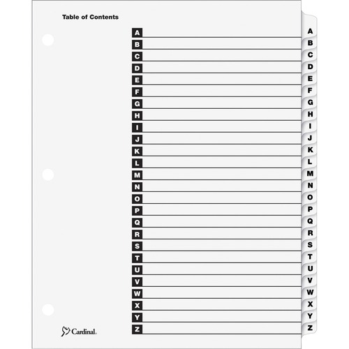 Traditional Onestep Index System, 26-Tab, A-Z, Letter, White, 26/set