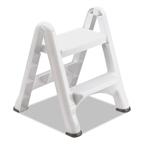 Ez Step Two-Step Folding Stool, 19 1/2 X 20 3/5 X 22 7/10, White, 3/carton