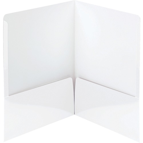 Folders, 2-Pocket, High Gloss, Letter-size, 25/BX, White