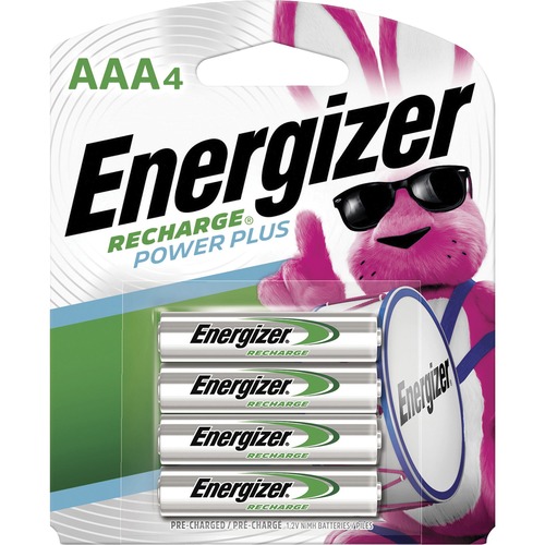 Rechargeable NiMH Batteries, AAA Size, 4BX/CT