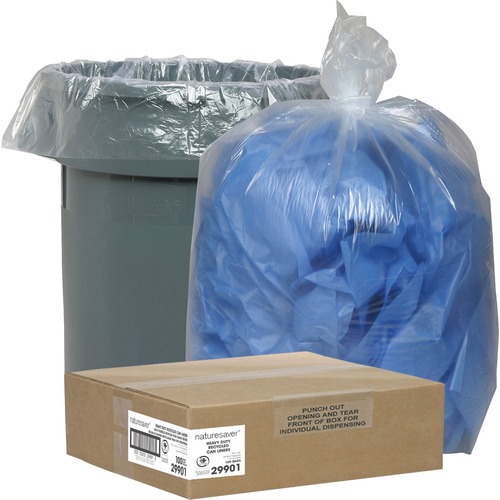 Trash Can Liners,Rcycld,45 Gal,1.5mil, 40"x46",100/BX,CL