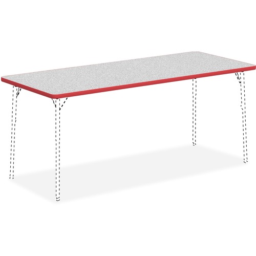 Tabletop, Rectangular, Laminate, 30"x72", Gray/Red