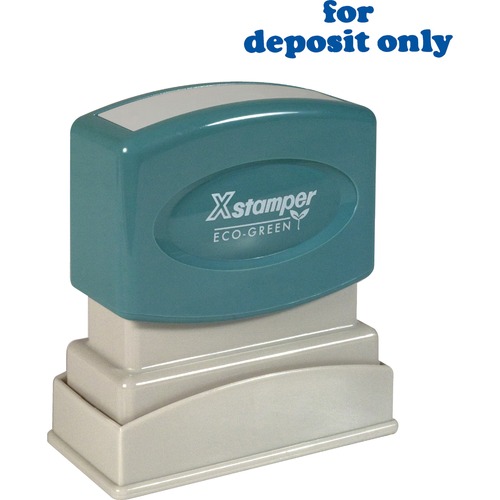 for deposit only Ink Stamp, 1/2"x1-5/8", Blue Ink