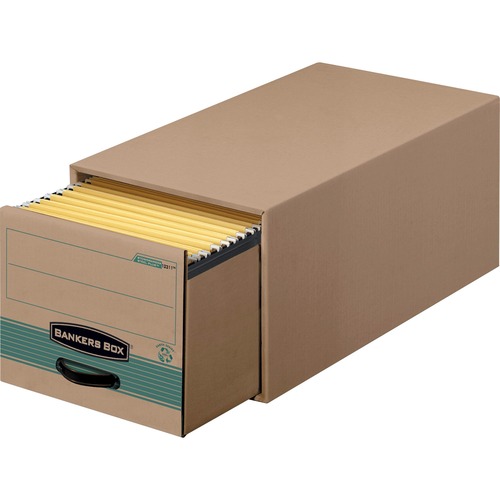 Super Stor/drawer Steel Plus Storage Box, Letter, Kraft/green, 6/carton