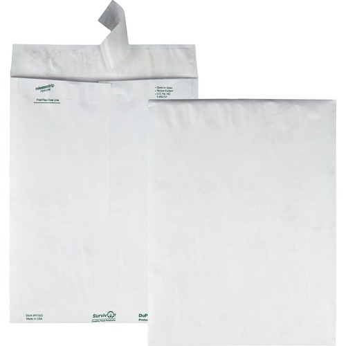 Tyvek Mailer, 9 1/2 X 12 1/2, White, 100/box