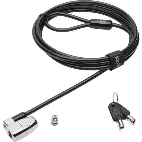 Clicksafe 2.0 Keyed Laptop Lock, 6ft Steel Cable, Silver, Two Keys