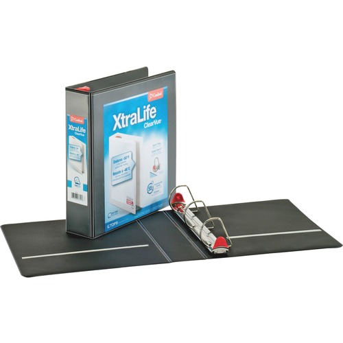 Xtralife Clearvue Non-Stick Locking Slant-D Binder, 2" Cap, 11 X 8 1/2, Black