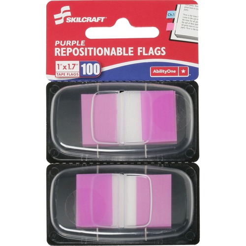 7510013158654, PAGE FLAGS, 1" X 1 3/4", PURPLE, 100/PACK