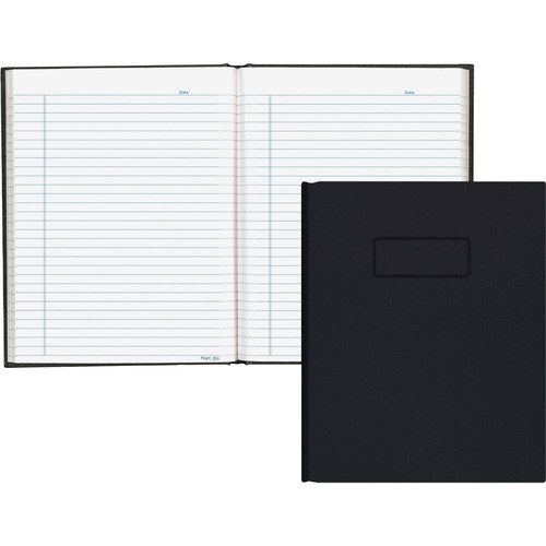 Business Notebook W/black Cover, College Rule, 9 1/4 X 7 1/4, 192 Sheets