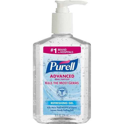 Advanced Refreshing Gel Hand Sanitizer, Clean Scent, 8 oz Pump Bottle