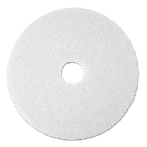 Super Polish Floor Pad 4100, 19" Diameter, White, 5/carton