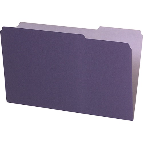 Interior File Folders, 1/3 Cut Top Tab, Legal, Violet, 100/box
