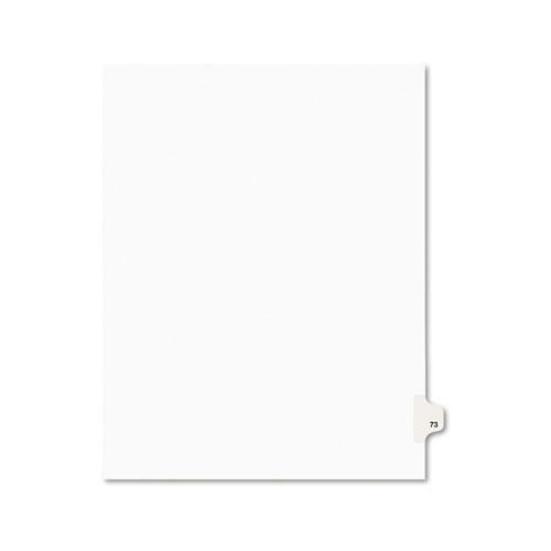 Avery-Style Legal Exhibit Side Tab Divider, Title: 73, Letter, White, 25/pack