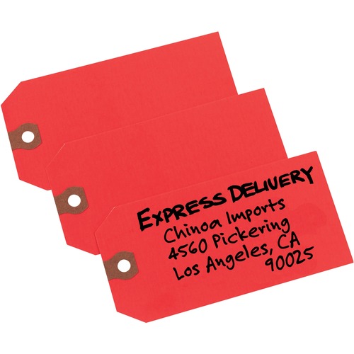 Unstrung Shipping Tags, Paper, 4 3/4 X 2 3/8, Red, 1,000/box