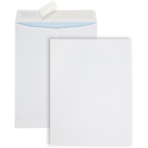 Redi-Strip Security Tinted Envelope, #13 1/2, Square Flap, Redi-Strip Closure, 10 x 13, White, 100/Box