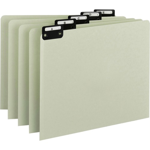 Recycled Top Tab File Guides, Alpha, 1/5 Tab, Pressboard, Letter, 25/set